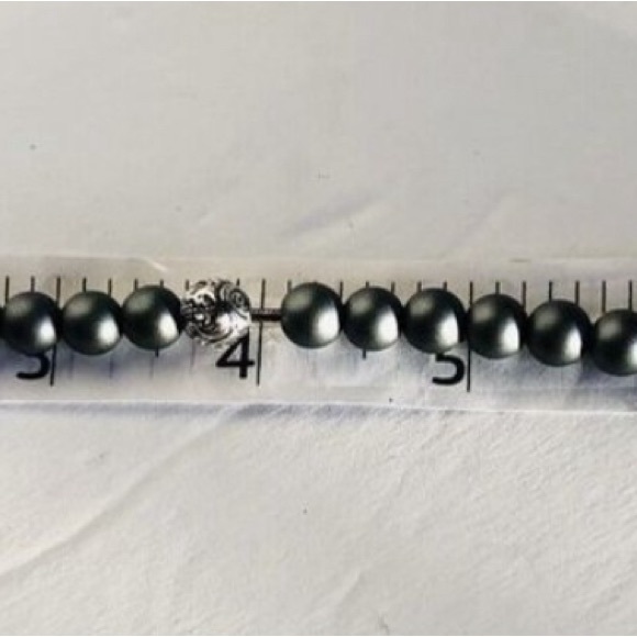 David Yurman Men's Spiritual Bead Bracelet w Matte Hematite & Silver Wave 8.5 in - Picture 7 of 10